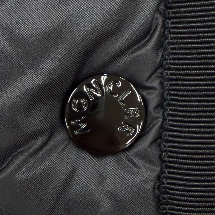 美品◇MONCLER モンクレール HERMIFUR エルミファー ロゴワッペン ファー フード付き ダウンコート ブラック 1 正規品 レディース