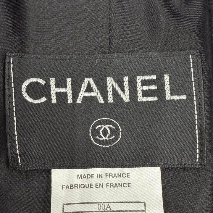 極美品◇CHANEL シャネル ヴィンテージ 00A P16475 裏地シルク100％ 袖ココマーク金具付 スタンドカラー ロングコート 黒 38 仏製 正規品
