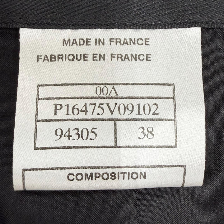 極美品◇CHANEL シャネル ヴィンテージ 00A P16475 裏地シルク100％ 袖ココマーク金具付 スタンドカラー ロングコート 黒 38 仏製 正規品