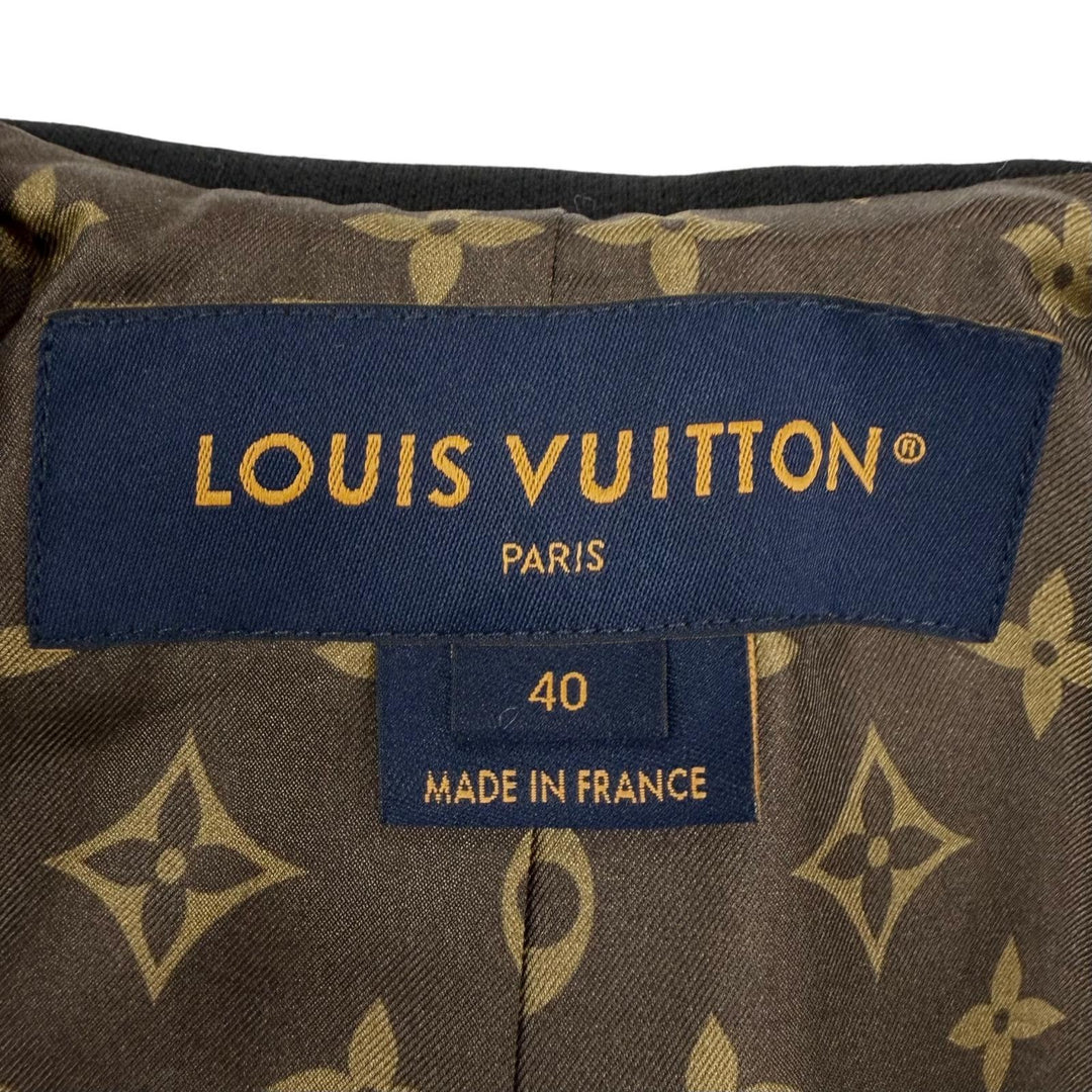 極美品◇LOUIS VUITTON ルイヴィトン 2020年製 裏地シルク100％ モノグラムジッパープル ベルト付 コート ブラック 40 フランス製 正規品