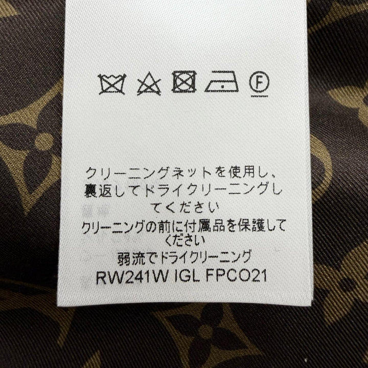 極美品◇LOUIS VUITTON ルイヴィトン 2020年製 裏地シルク100％ モノグラムジッパープル ベルト付 コート ブラック 40 フランス製 正規品