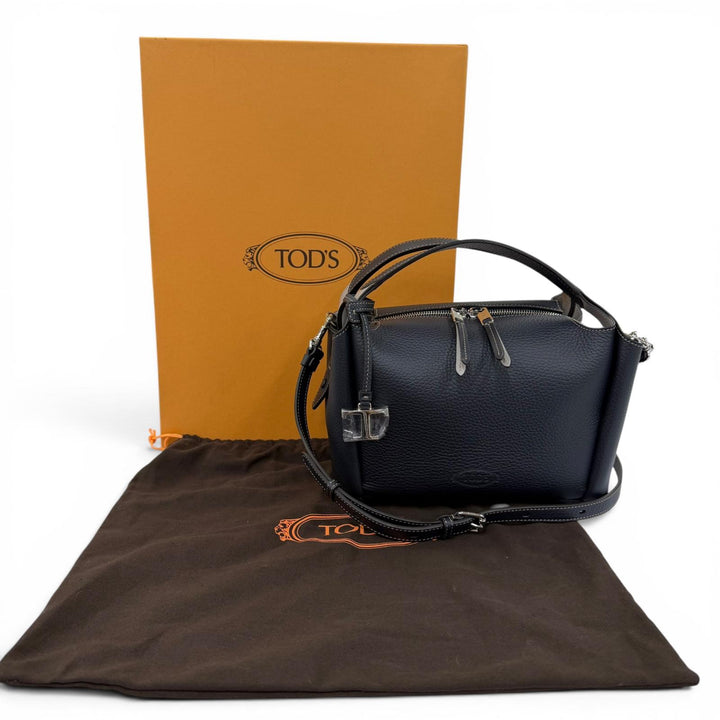 未使用品☆TOD’S トッズ XBWAPIF0100QRI バウレットバッグミニ レザー チャーム付 2WAYショルダー ハンドバッグ ネイビー 定価237600円