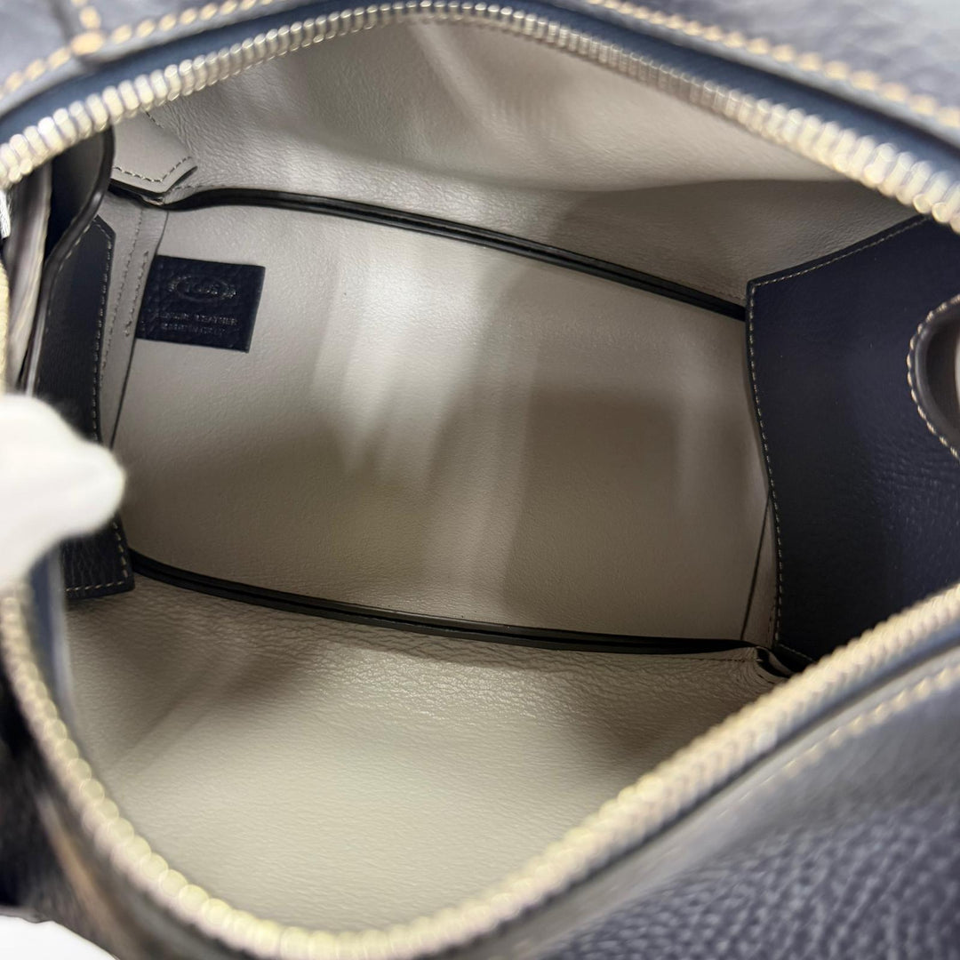 未使用品☆TOD’S トッズ XBWAPIF0100QRI バウレットバッグミニ レザー チャーム付 2WAYショルダー ハンドバッグ ネイビー 定価237600円