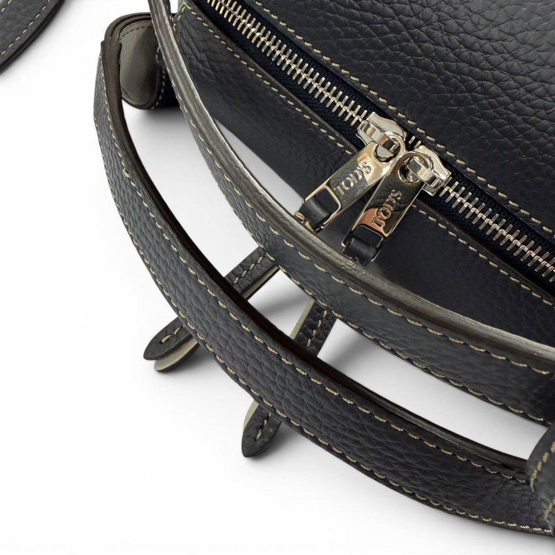 未使用品☆TOD’S トッズ XBWAPIF0100QRI バウレットバッグミニ レザー チャーム付 2WAYショルダー ハンドバッグ ネイビー 定価237600円