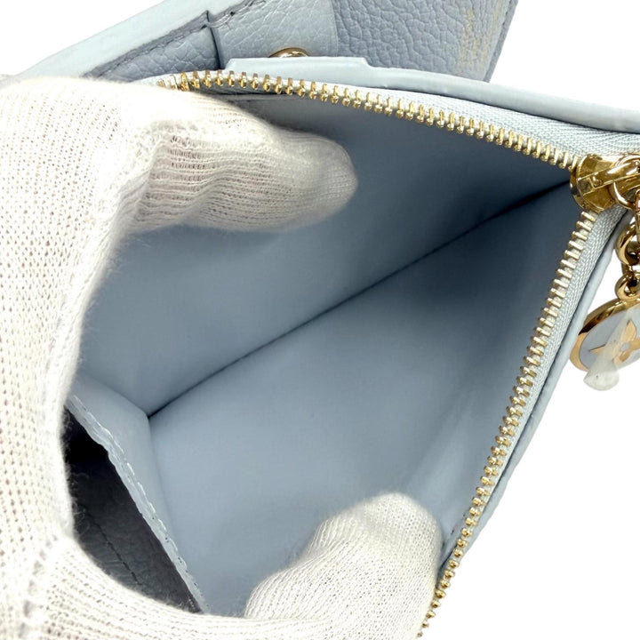 未使用品★LOUIS VUITTON ルイヴィトン M14654 ポルトフォイユ リサ モノグラムアンプラント アズールブルー 二つ折り財布 箱・保存袋付
