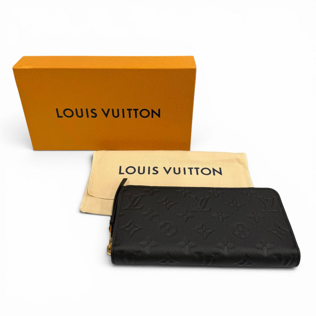 極美品★LOUIS VUITTON ルイヴィトン M61864 ジッピーウォレット モノグラムアンプラント ノワール ラウンドファスナー 長財布 箱・袋付
