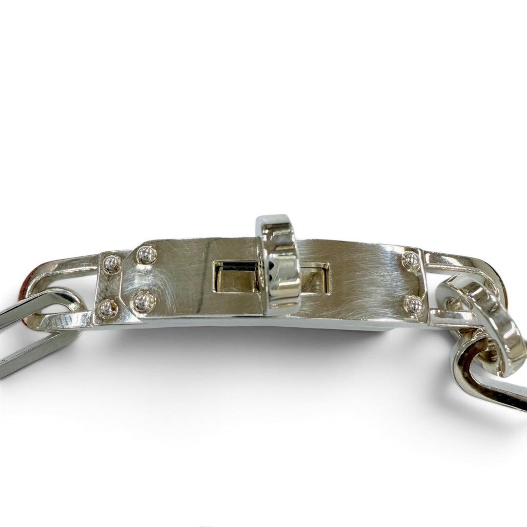 美品☆HERMES エルメス ケリー シェーヌ シンプルトゥール ブレスレット AG925 シルバー 19 イタリア製 重量26.9g メンズ レディース