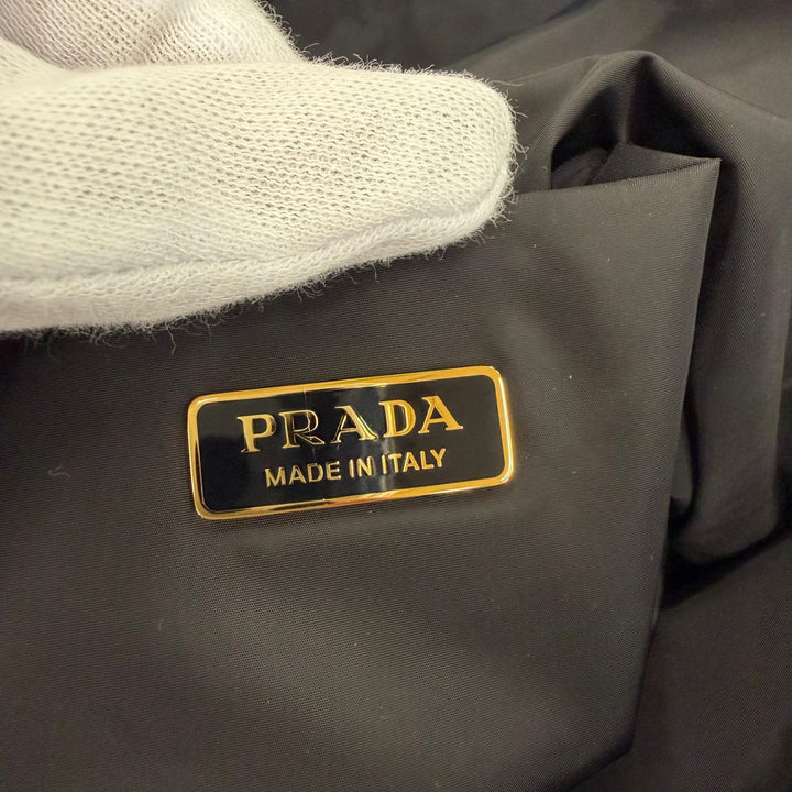 極美品☆PRADA プラダ 1NK001 トライアングルロゴ サーフィン 総柄 ドローストリング RE-NYLON 巾着 バッグ ポーチ ブルー マルチカラー
