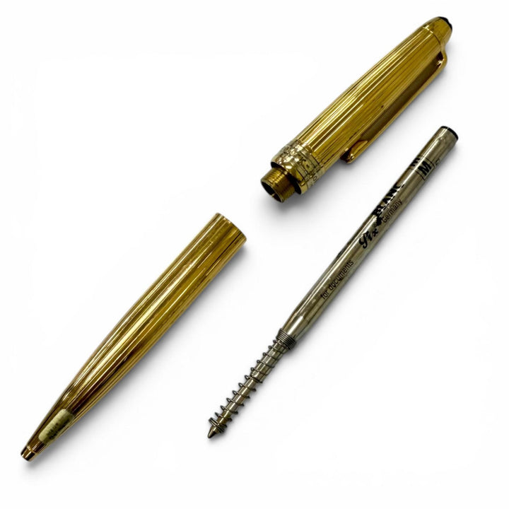良品□MONTBLANC モンブラン マイスターシュテュック ソリテール クラシック SV925 ボールペン ゴールド ドイツ製 重量40g 筆記確認済み