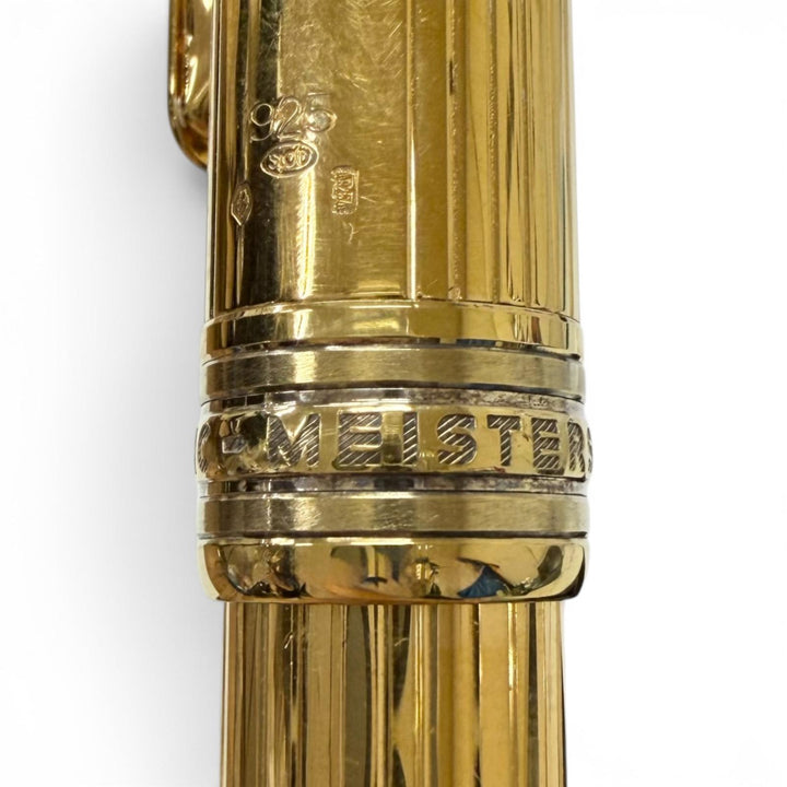 良品□MONTBLANC モンブラン マイスターシュテュック ソリテール クラシック SV925 ボールペン ゴールド ドイツ製 重量40g 筆記確認済み