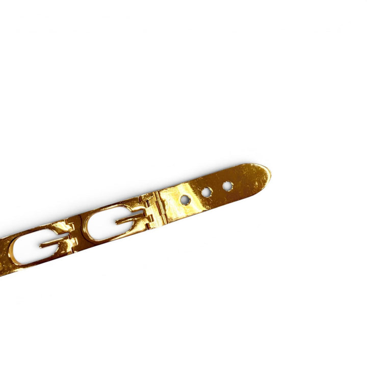 美品☆GUCCI グッチ ヴィンテージ メタル Gロゴモチーフ チェーンベルト ゴールド 75 イタリア製 レディース