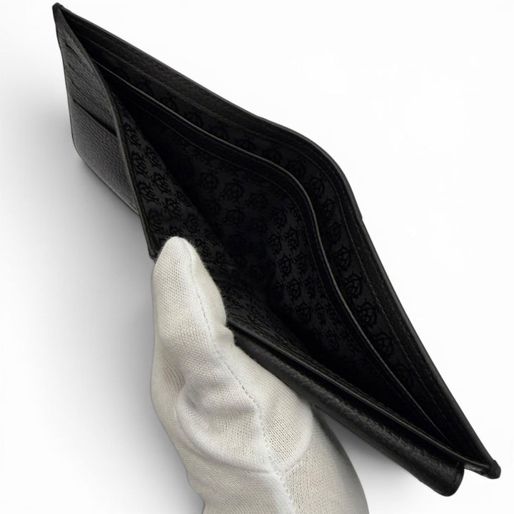 未使用品▼Dunhill ダンヒル L2F132Z D-EIGHT ディーエイト ロゴプレート レザーウォレット 二つ折り財布 ブラック メンズ 箱付き