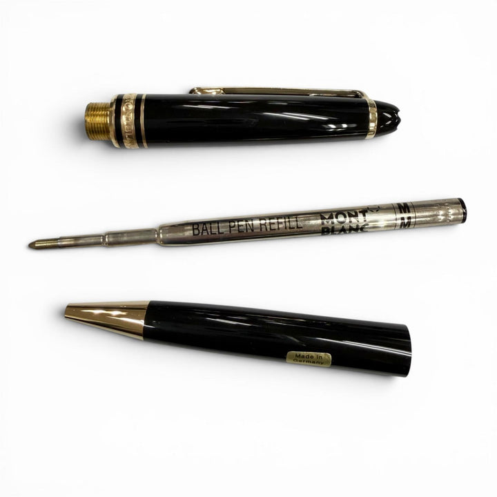 極美品▼MONTBLANC モンブラン マイスターシュテュック ツイスト式 ホワイトスター ボールペン ブラック ゴールド ドイツ製 筆記確認済み