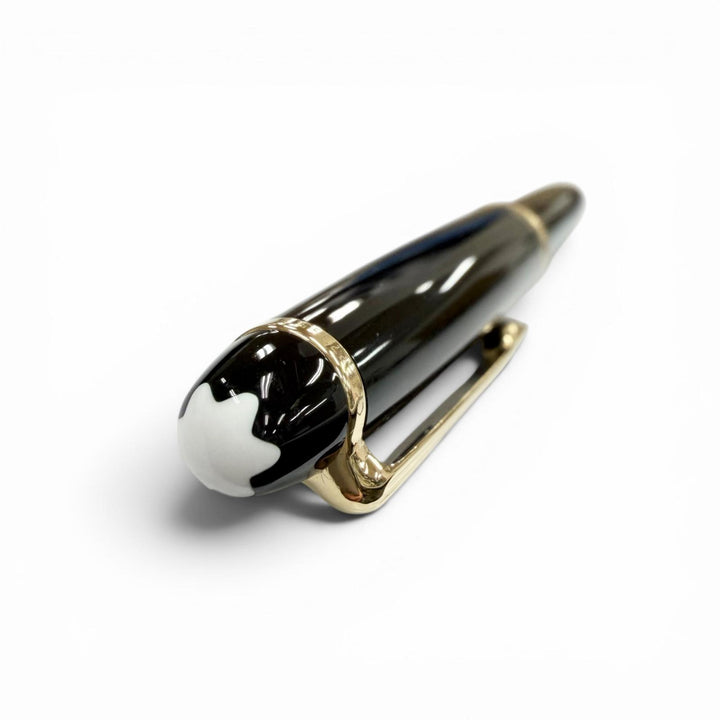 極美品▼MONTBLANC モンブラン マイスターシュテュック ツイスト式 ホワイトスター ボールペン ブラック ゴールド ドイツ製 筆記確認済み