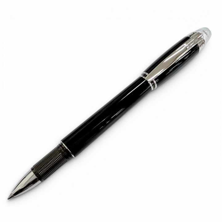 極美品△MONTBLANC モンブラン スターウォーカー Pix ホワイトスター キャップ式 ボールペン ブラック シルバー ドイツ製 筆記確認済み