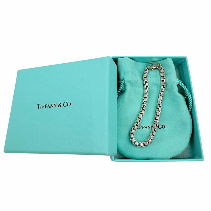 極美品☆TIFFANY&amp;Co. ティファニー ベネチアン ブレスレット 925 全長17cm アクセサリー シルバー 重量15.3g レディース 箱・保存袋付き