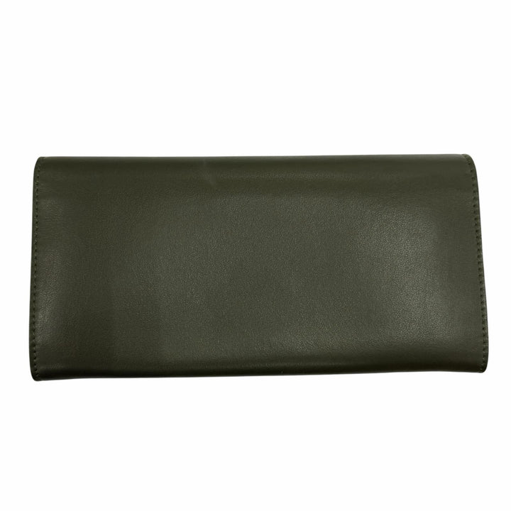 美品◇FENDI フェンディ 8M0377 ピーカブー レザー コンチネンタル ロングウォレット 長財布 ダークグリーン ゴールド金具 イタリア製