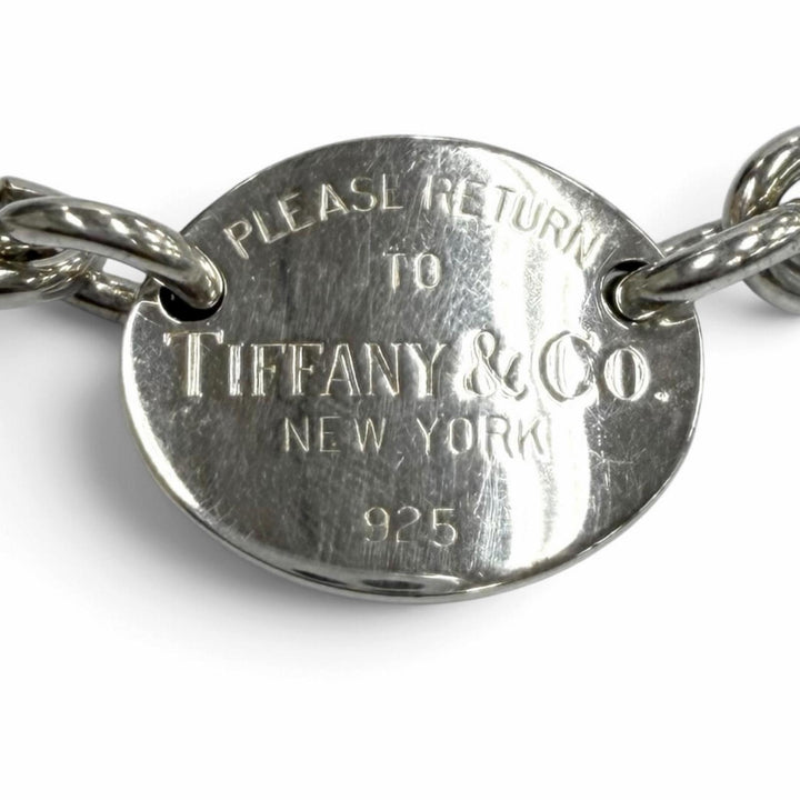 美品★TIFFANY&amp;Co. ティファニー リターントゥティファニー 925 オーバルタグ チョーカー ネックレス アクセサリー シルバー レディース