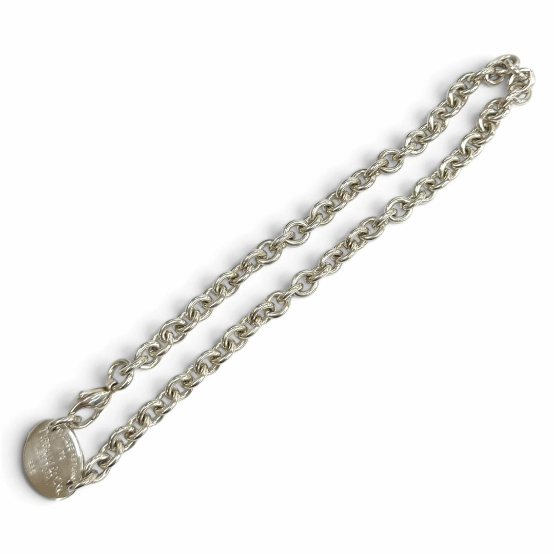 美品★TIFFANY&amp;Co. ティファニー リターントゥティファニー 925 オーバルタグ チョーカー ネックレス アクセサリー シルバー レディース