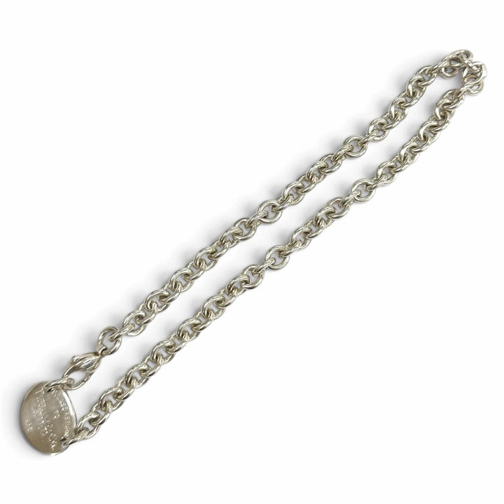 美品★TIFFANY&amp;Co. ティファニー リターントゥティファニー 925 オーバルタグ チョーカー ネックレス アクセサリー シルバー レディース