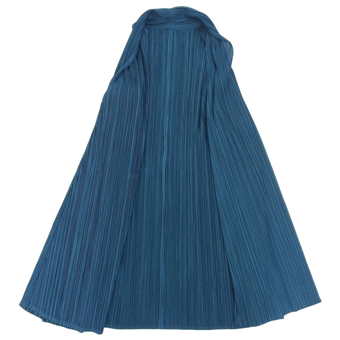 極美品▲PLEATS PLEASE プリーツプリーズ イッセイミヤケ 24SS PP41-JE221 ロングジレ ベスト グリーン 3 日本製 正規品 レディース