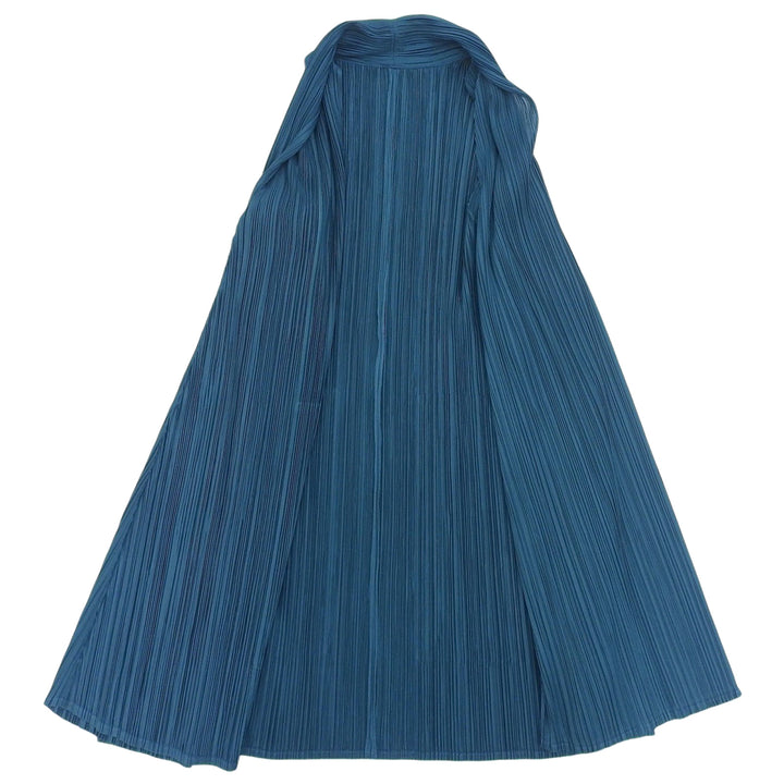 極美品▲PLEATS PLEASE プリーツプリーズ イッセイミヤケ 24SS PP41-JE221 ロングジレ ベスト グリーン 3 日本製 正規品 レディース