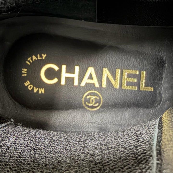 未使用品☆CHANEL シャネル G45190 ココマーク マトラッセ レザー サイドゴアブーツ 軽量 ショートブーツ ブラック 36.5 イタリア製