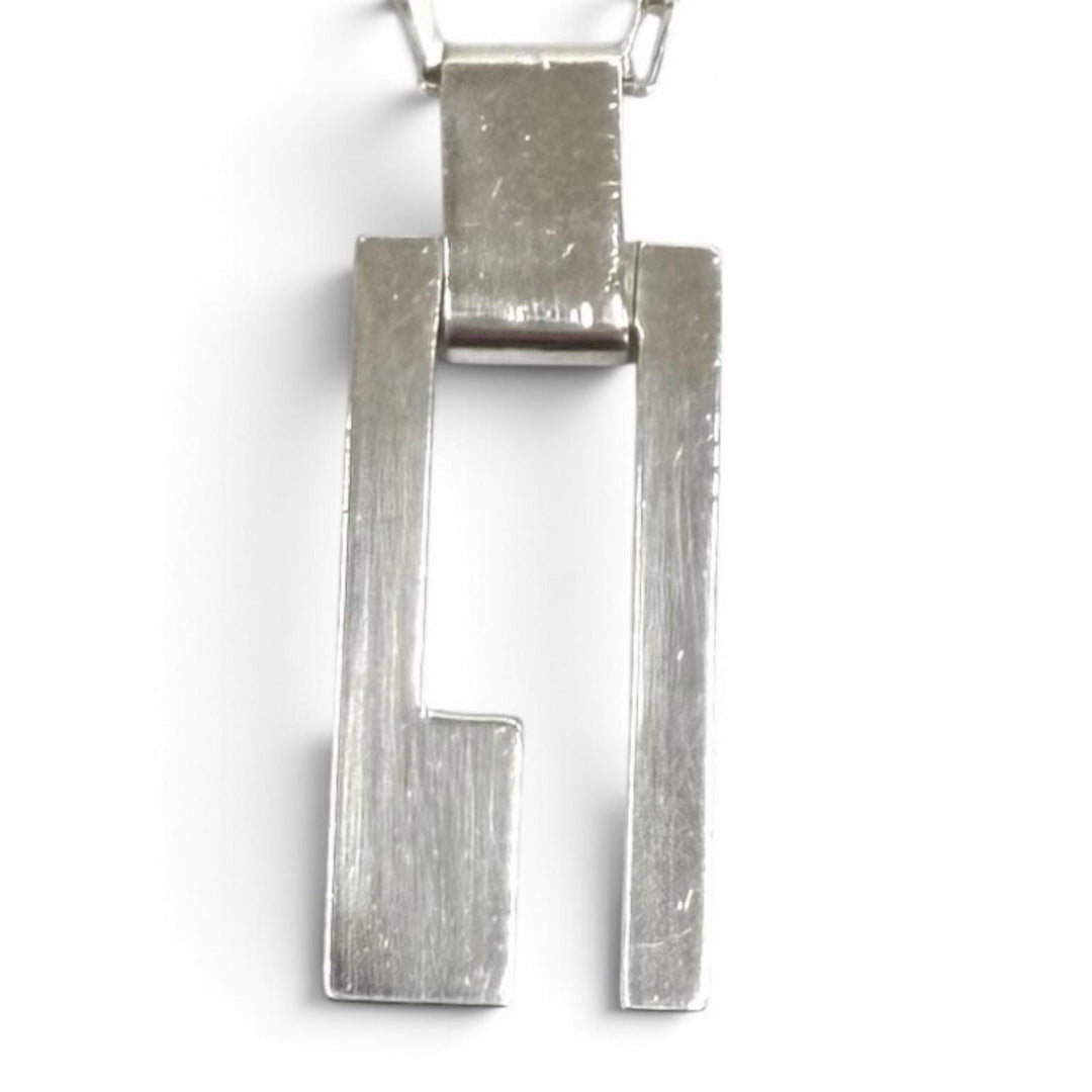 美品★GUCCI グッチ 925 Gロゴプレート チェーン ネックレス ペンダント アクセサリー シルバー イタリア製 レディース