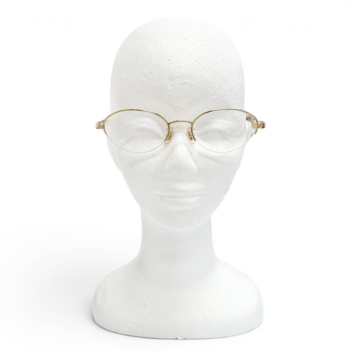 美品△Salvatore Ferragamo サルヴァトーレフェラガモ 1539K K18 750 ガンチーニ メガネ ゴールド ブラウン 51□19 135 度入 総重量28.1g
