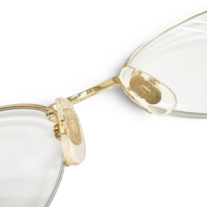 美品△Salvatore Ferragamo サルヴァトーレフェラガモ 1539K K18 750 ガンチーニ メガネ ゴールド ブラウン 51□19 135 度入 総重量28.1g