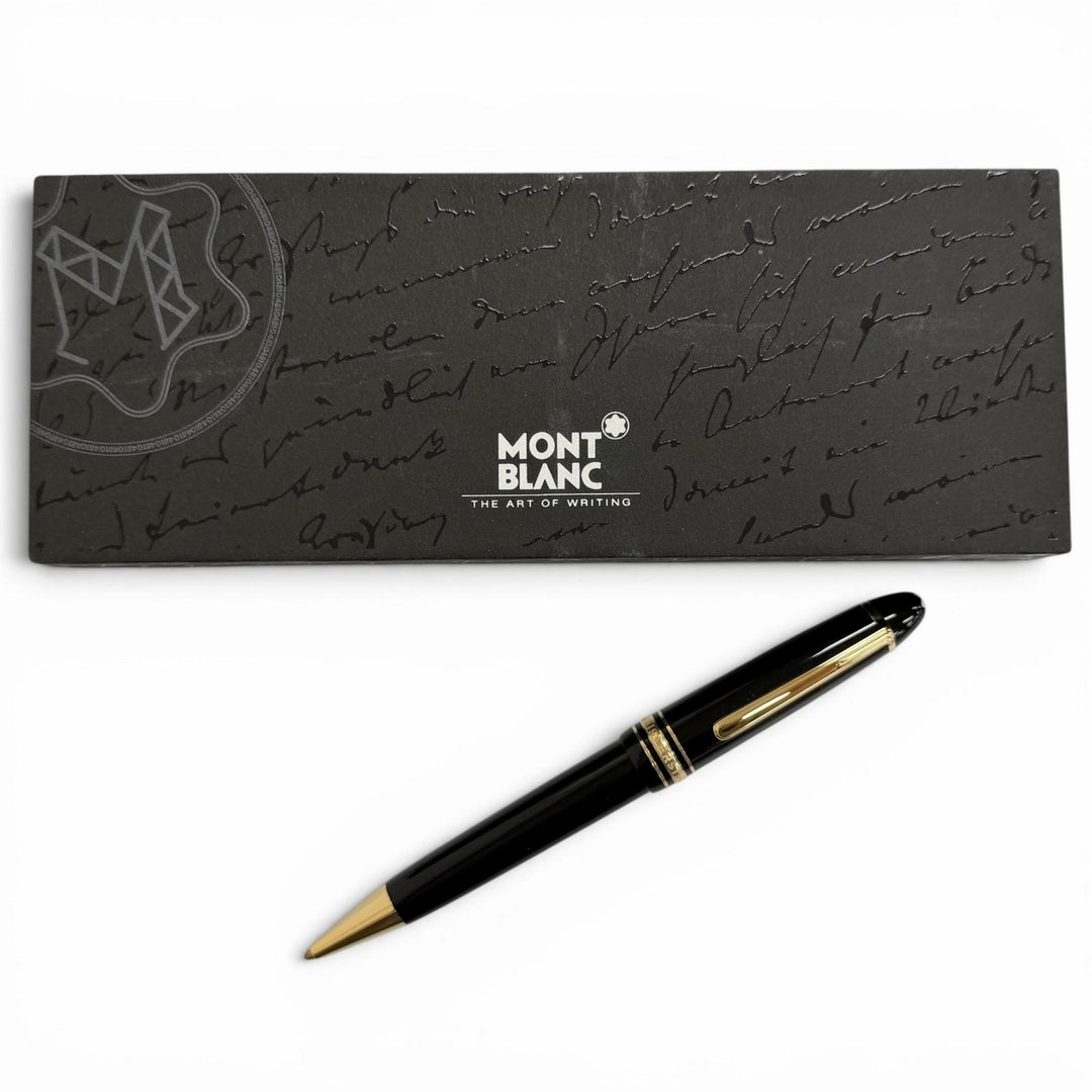 極美品△MONTBLANC モンブラン マイスターシュテュック ホワイトスター ツイスト式 ボールペン ブラック ゴールド ドイツ製 筆記確認済み