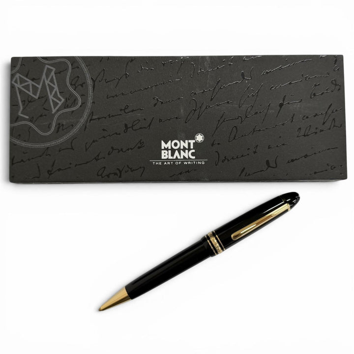 極美品△MONTBLANC モンブラン マイスターシュテュック ホワイトスター ツイスト式 ボールペン ブラック ゴールド ドイツ製 筆記確認済み
