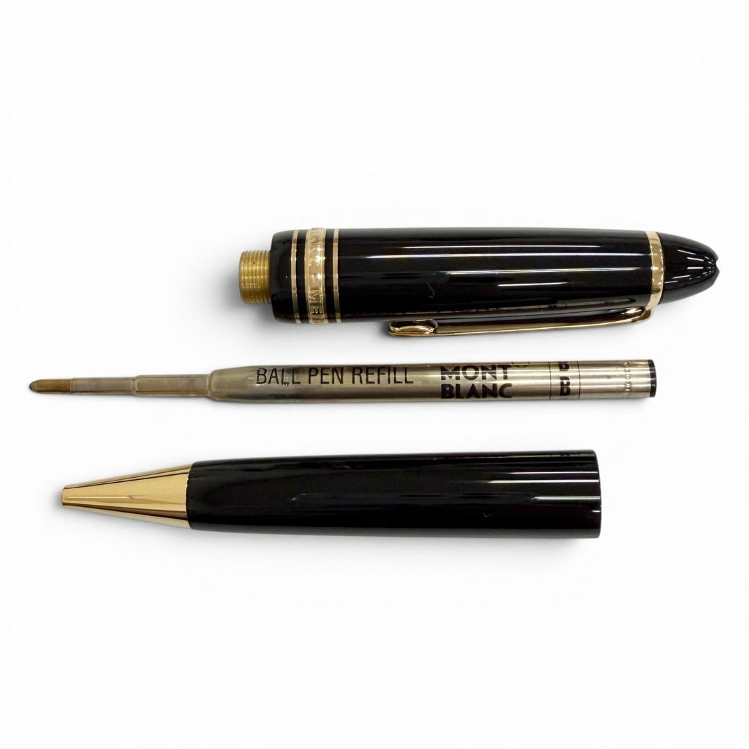 極美品△MONTBLANC モンブラン マイスターシュテュック ホワイトスター ツイスト式 ボールペン ブラック ゴールド ドイツ製 筆記確認済み