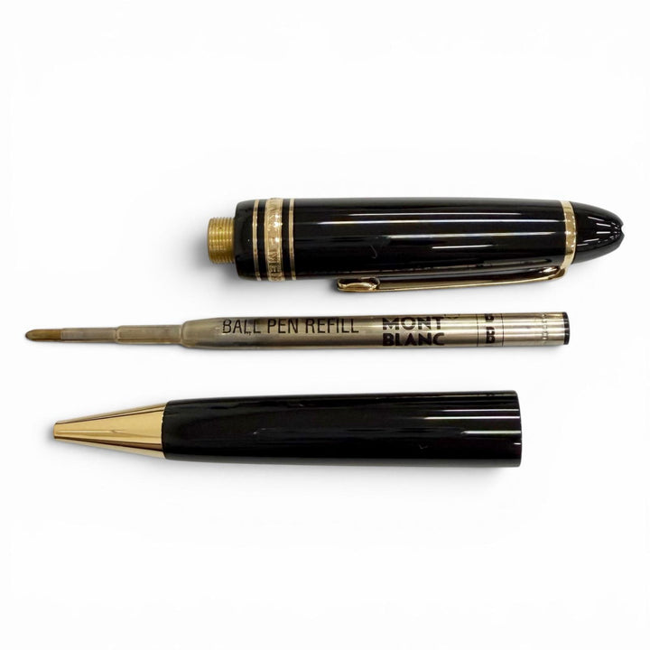 極美品△MONTBLANC モンブラン マイスターシュテュック ホワイトスター ツイスト式 ボールペン ブラック ゴールド ドイツ製 筆記確認済み