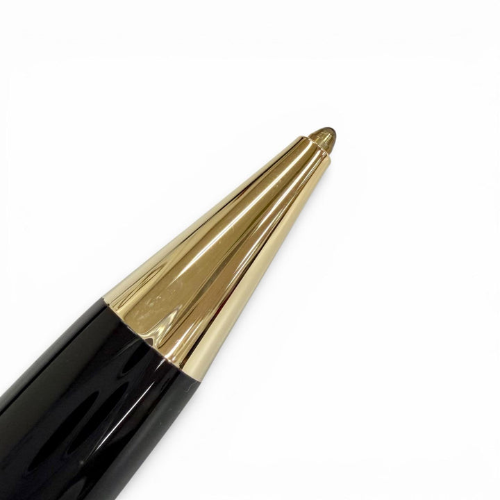 極美品△MONTBLANC モンブラン マイスターシュテュック ホワイトスター ツイスト式 ボールペン ブラック ゴールド ドイツ製 筆記確認済み
