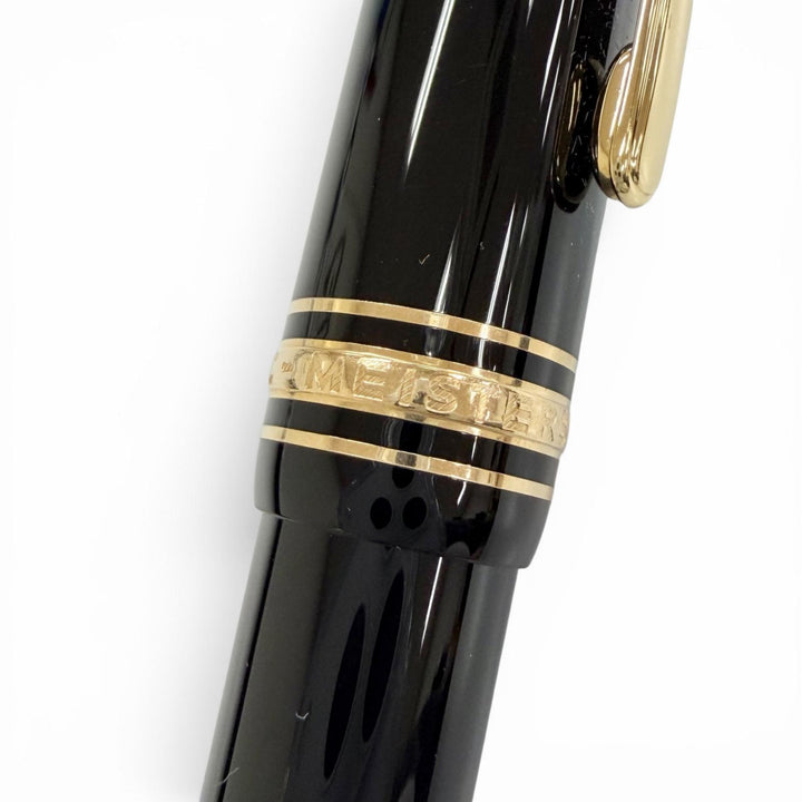 極美品△MONTBLANC モンブラン マイスターシュテュック ホワイトスター ツイスト式 ボールペン ブラック ゴールド ドイツ製 筆記確認済み