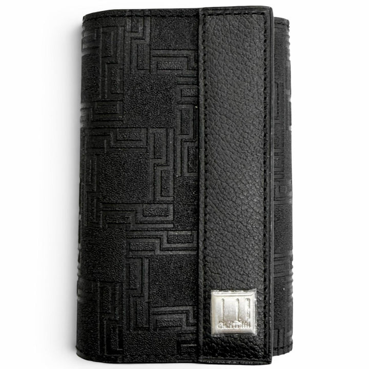 未使用品△Dunhill ダンヒル レザー D9 ロゴプレート 総柄 6連キーフック キーケース ブラック フランス製 メンズ 箱付き オススメ◎