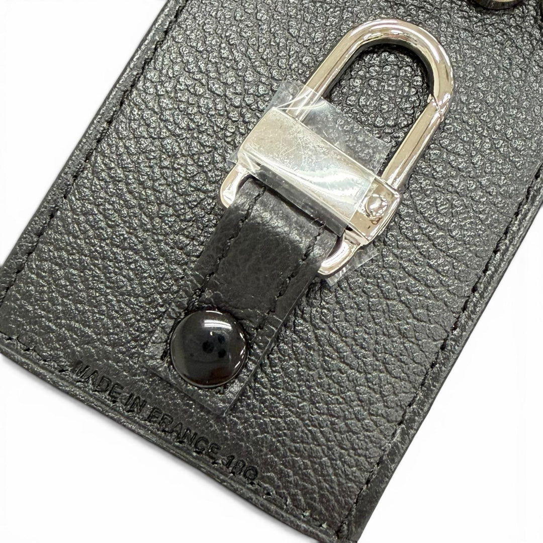 未使用品△Dunhill ダンヒル レザー D9 ロゴプレート 総柄 6連キーフック キーケース ブラック フランス製 メンズ 箱付き オススメ◎