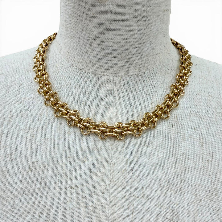 極美品☆Christian Dior クリスチャンディオール ヴィンテージ チェーン ネックレス チョーカー アクセサリー ゴールド レディース