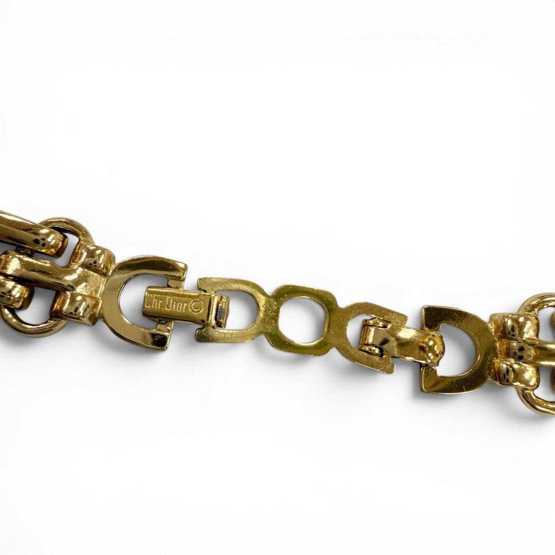 極美品☆Christian Dior クリスチャンディオール ヴィンテージ チェーン ネックレス チョーカー アクセサリー ゴールド レディース