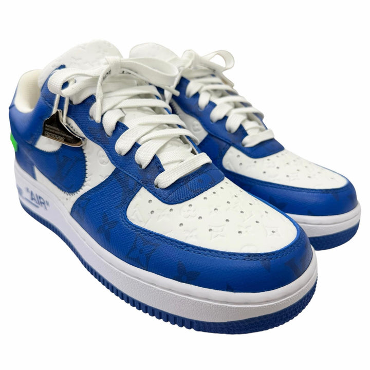 未使用品□LOUIS VUITTON NIKE ルイヴィトン ナイキ Air Force 1 LOW レザー ヴァージルアブロー ローカットスニーカー ブルー 6.5 伊製