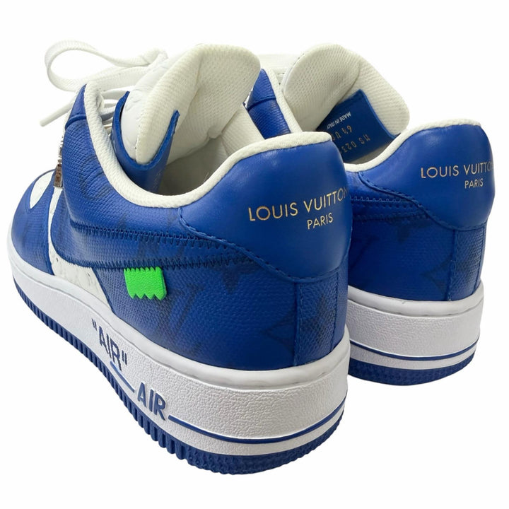 未使用品□LOUIS VUITTON NIKE ルイヴィトン ナイキ Air Force 1 LOW レザー ヴァージルアブロー ローカットスニーカー ブルー 6.5 伊製