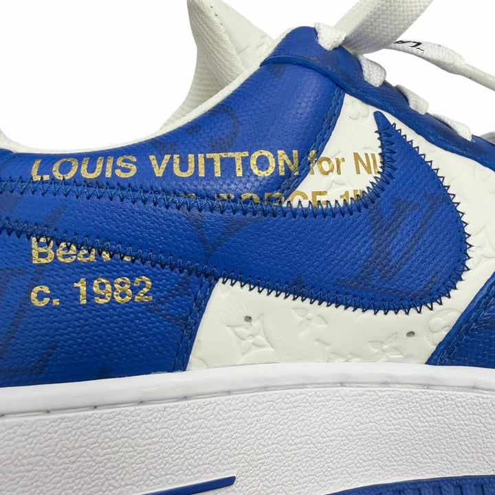 未使用品□LOUIS VUITTON NIKE ルイヴィトン ナイキ Air Force 1 LOW レザー ヴァージルアブロー ローカットスニーカー ブルー 6.5 伊製