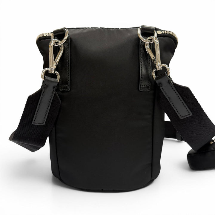 良品▼PRADA プラダ 2VH147 Re-Nylon トライアングルロゴ 三角プレート ポーチ付き ショルダーバッグ ブラック シルバー金具 保存袋付き