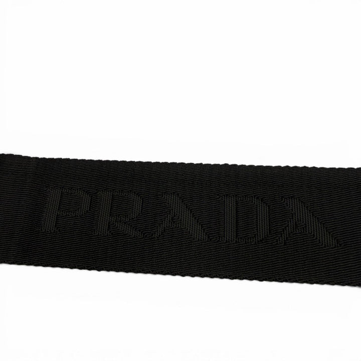 良品▼PRADA プラダ 2VH147 Re-Nylon トライアングルロゴ 三角プレート ポーチ付き ショルダーバッグ ブラック シルバー金具 保存袋付き