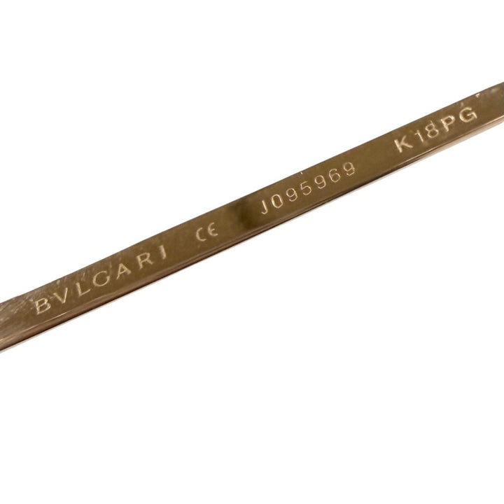 美品▼BVLGARI ブルガリ K18PG ツーポイント リムレス カラーレンズ メガネ 眼鏡 アイウェア ゴールド 54□19 135 度入り 総重量29.6g