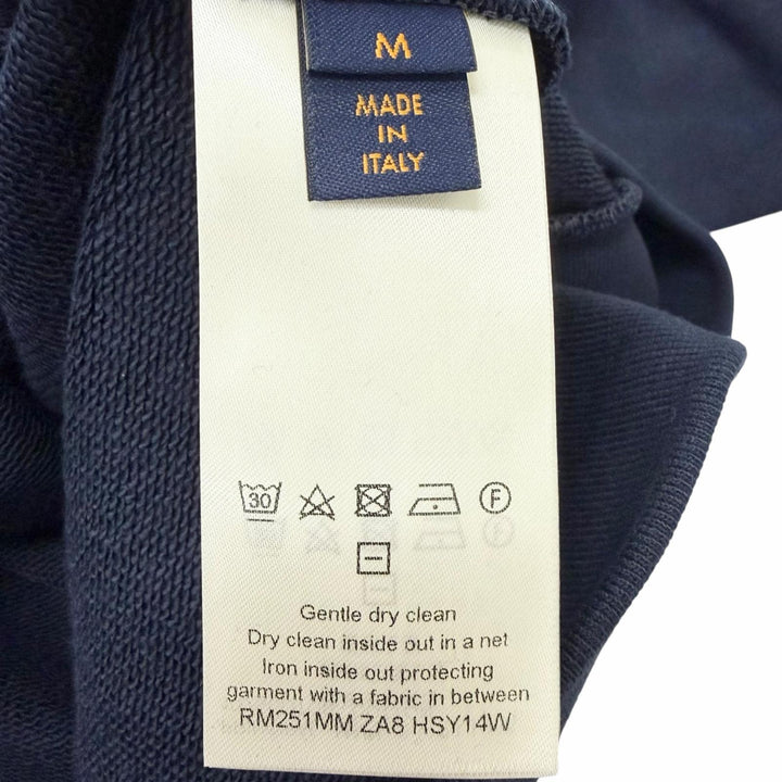 未使用品□LOUIS VUITTON ルイヴィトン 25SS エンブロイダードコットンクルーネック スウェットシャツ ネイビー M イタリア製 正規品