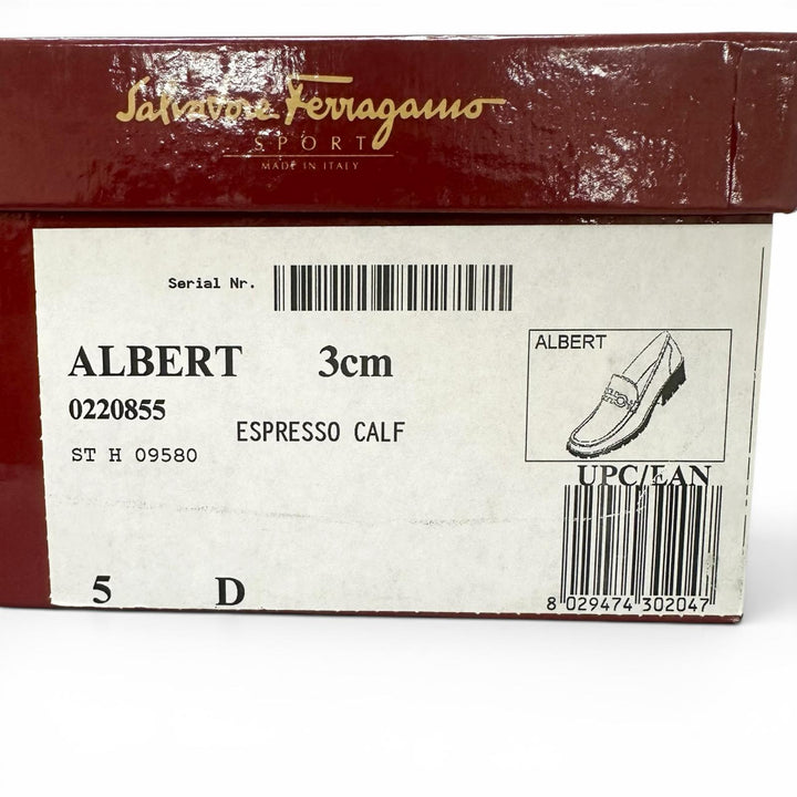 極美品▲Salvatore Ferragamo SPORT サルヴァトーレ フェラガモ スポーツ ALBERT ダブルガンチーニ レザー ローファー 5 伊製 レディース
