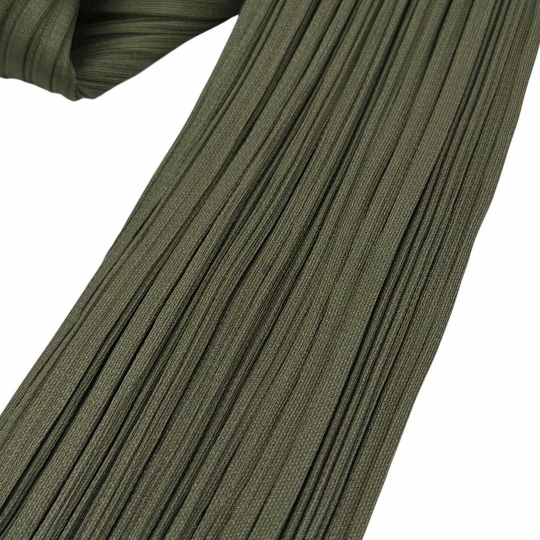 極美品▲PLEATS PLEASE プリーツプリーズ イッセイミヤケ PP63-JA301 ロングカーディガン グリーン 2 日本製 正規品　レディース