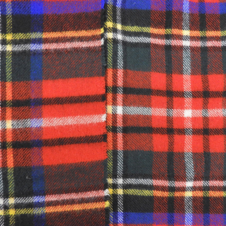 美品▲Johnstons of Elgin ジョンストンズ オブ エルガン 13-7360525 カシミヤ ウール チェック柄 フリンジ付き 大判 マフラー 正規品